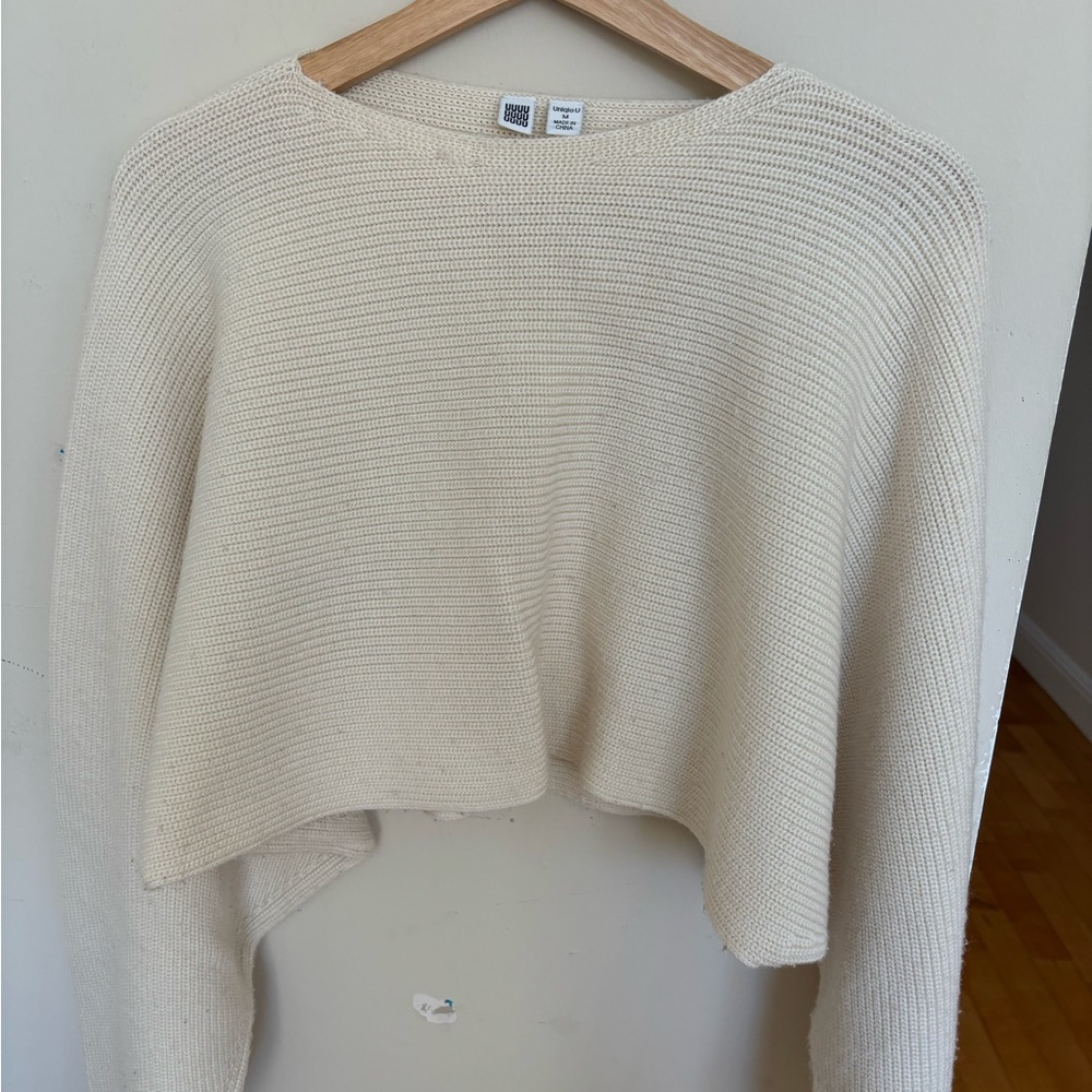 Cropped White Sweater